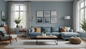 palette de couleurs mur gris bleu