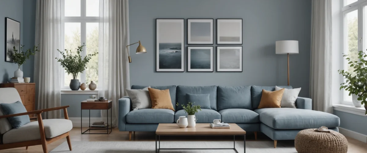 palette de couleurs mur gris bleu
